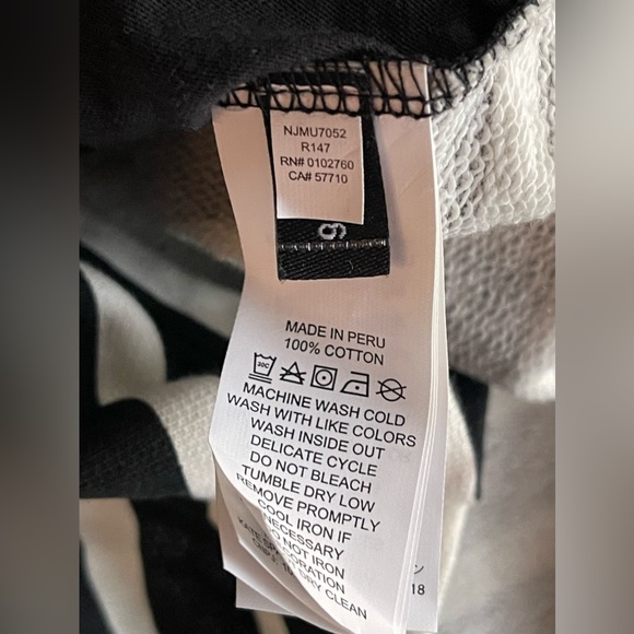 New Kate Spade Broome Street Striped Hooded Sweatshirt In Black/White Size L - Picture 8 of 11